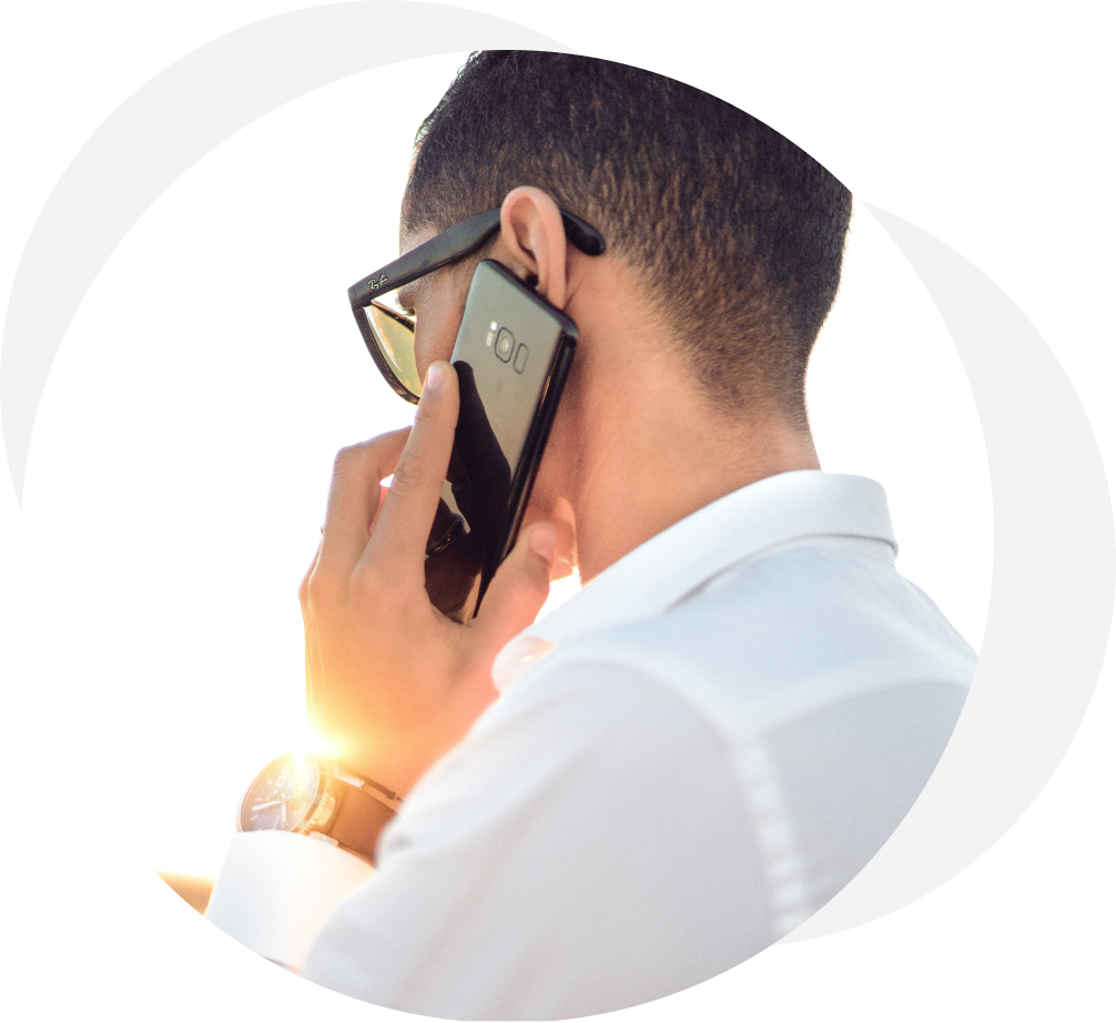 Man using a smartphone Man using a smartphone
